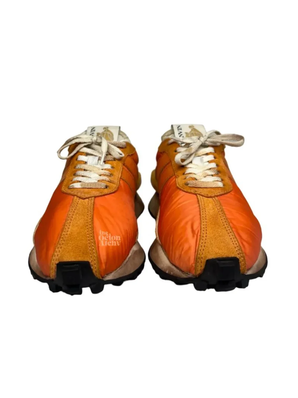 Size 10 Lanvin Bumpr Sneaker in Nylon 'Orange'  FM-SKBRUN-NYLO-E20 Pre-Owned